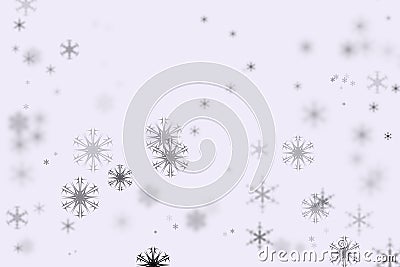 Bokeh snow flakes and white background