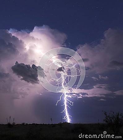 A Bolt of Lightning in the Desert Night