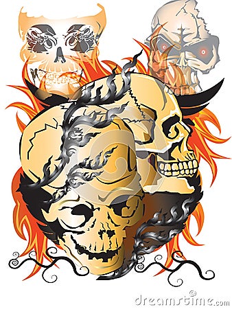 Bone skull fire