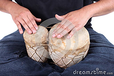 Bongo drumming hands