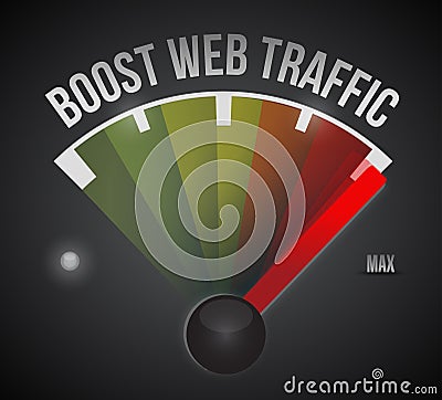 Boost Web Traffic Speedometer. Illustration Stock Photos - Image ...