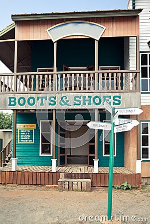 Boots house in Wild West style