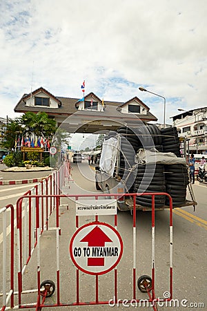 Border crossing in Mae Sod Thailand