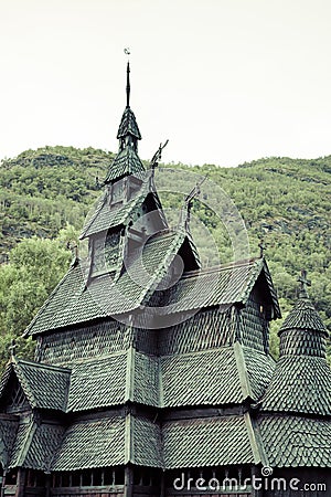 Borgund Stave church. Built in 1180 to 1250, and dedicated to th