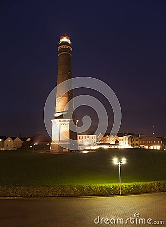 Borkum, new lighthouse at night