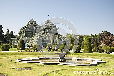 Botanic Gardens and the Palm Haus at Schoenbrunn Palace, Vienna, Austria
