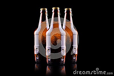 Bottle of beer with drops
