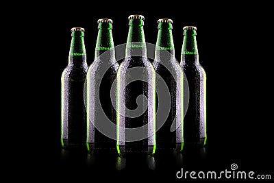 Bottle of beer with drops