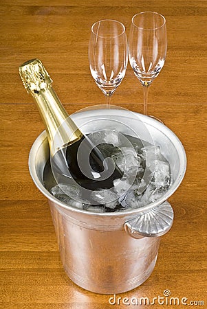 Bottle of Champagne in an Ice Bucket