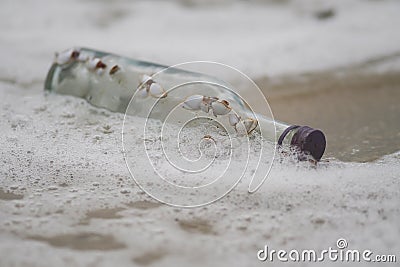 Bottle Glass In The Sea