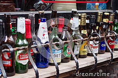 Bottles outside a bar