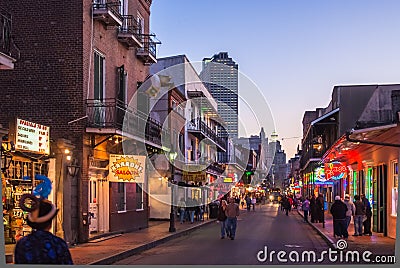 Bourbon Street at dusk