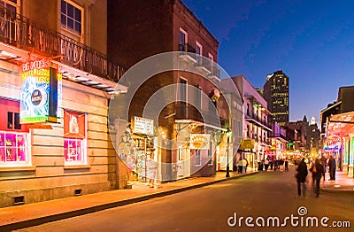 Bourbon Street at dusk