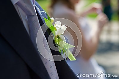 Boutonniere for the groom suit