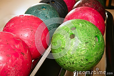 Bowling Balls Red An Green Isolated On White