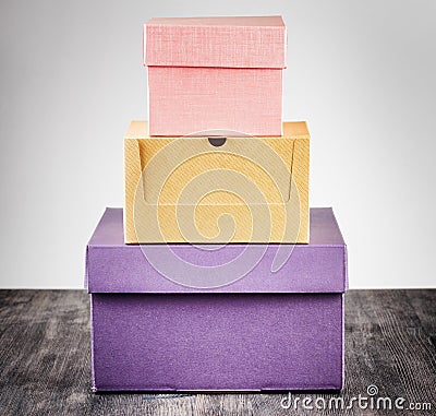 Colorful package box on a table