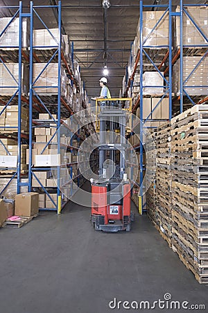 Boxes And Pallets In Warehouse