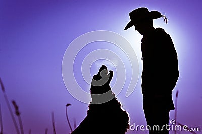 Boy & Dog Silhouette