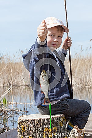 Boy while fishing