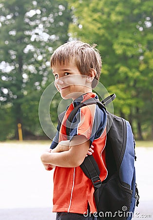 Boy Going to School