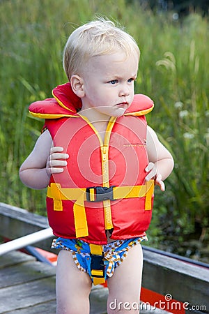 Boy in life jacket