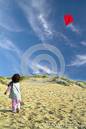Boy and red kite