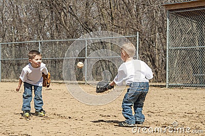 Boys playing catch