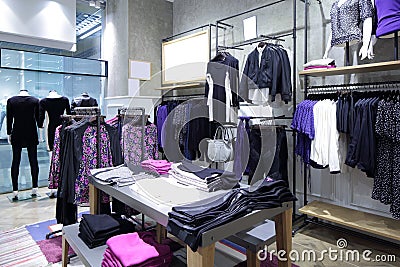 Brand new interior of cloth store