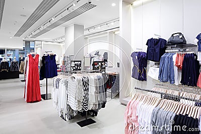 Brand new interior of cloth store