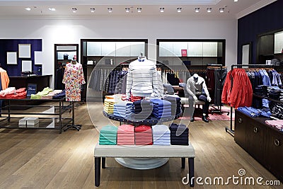 Brand new interior of cloth store