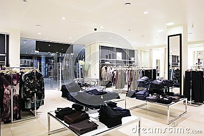 Brand new interior of cloth store