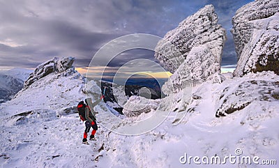 Brave man in the mountains