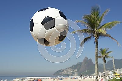 Brazil Football Soccer Ball Rio Palm Tree Skyline