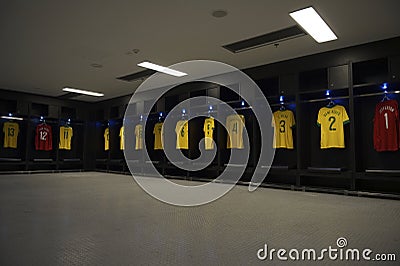 Brazil Team Shirts Locker Room Maracana Stadium
