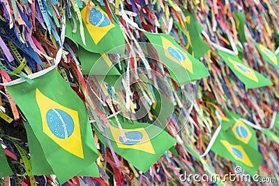 Brazilian Flags Wish Ribbons Bonfim Salvador Bahia