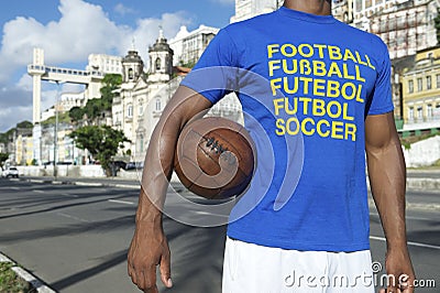 Brazilian Football Soccer Player Standing in Salvador Brazil