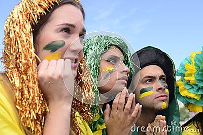 Brazilian soccer fans concerned with the performance of the Brazilian national team
