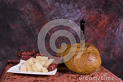 Bread and cheese platter