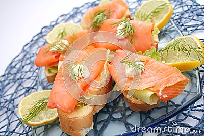 Bread with salmon fish