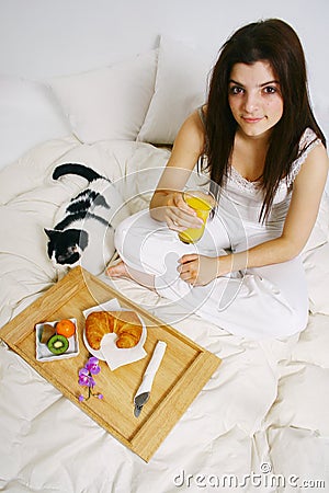 Breakfast In Bed Royalty Free Stock Images - I