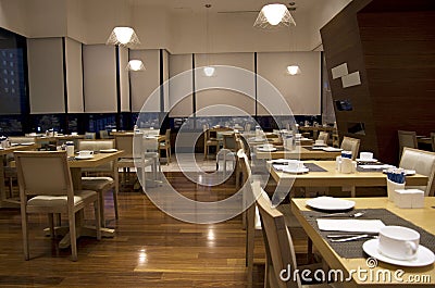 Breakfast buffet restaurant interiors