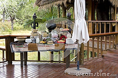 Breakfast in safari lodge