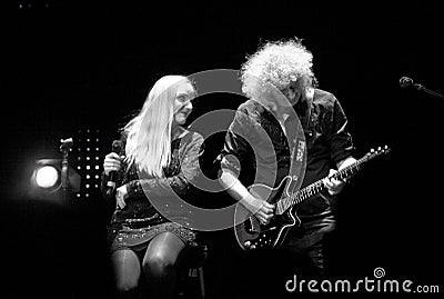 Brian May from Queen performs with Kerry Elils during Acoustic by Candlelight Tour at the Republic Palace on March 21, 2014