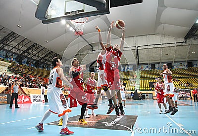 Brian Williams #33 rebound ball compete with Sports Rev Thailand Slammers in an ASEAN Basketball League