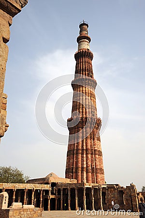 The brick tower of Qutb Minar India