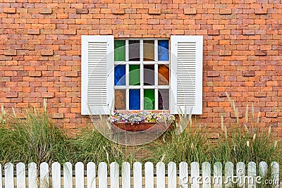 Brick wall with window