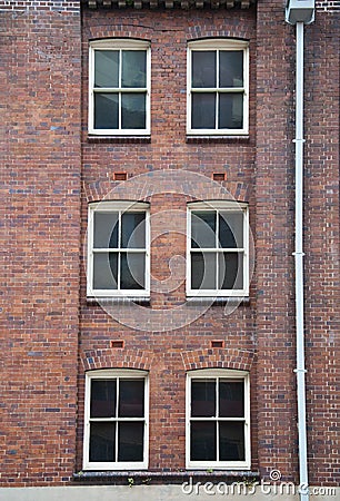 Brick wall windows