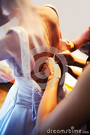 Bride dressing up