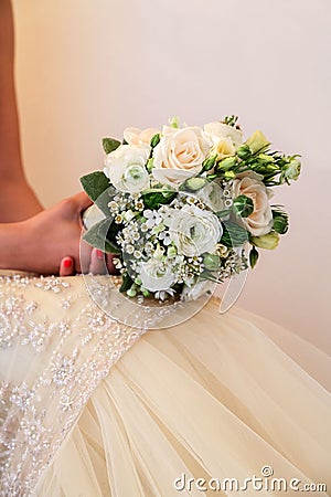 Bride with flower bouquet