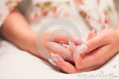 Bride hand and nails